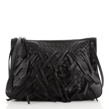 Bottega Veneta Zip Top Messenger Fringe Intrecciato Nappa Large