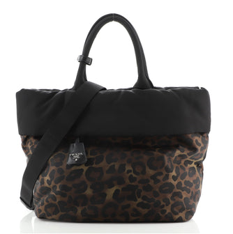 Prada Convertible Double Tote Printed Tessuto