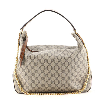 Gucci Chain Hobo GG Coated Canvas Large