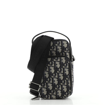 Christian Dior Zip Around Crossbody Pouch Oblique Canvas Mini