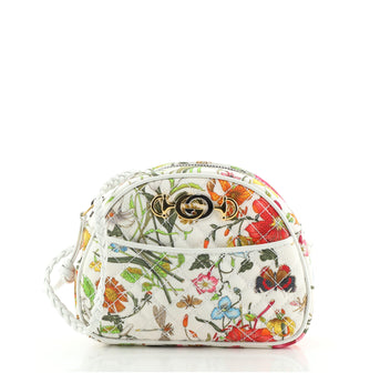 Gucci Camera Shoulder Bag Quilted Flora Canvas Small