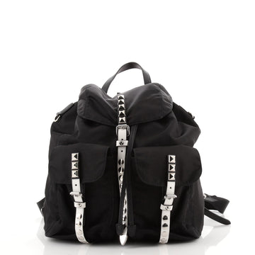 Prada New Vela Backpack Tessuto with Studded Leather