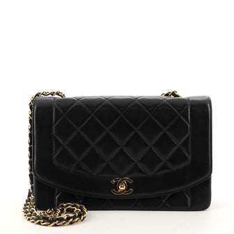 Chanel Vintage Diana Flap Bag Quilted Lambskin Medium
