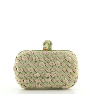 Bottega Veneta Box Knot Clutch Intrecciato Suede and Fabric Small