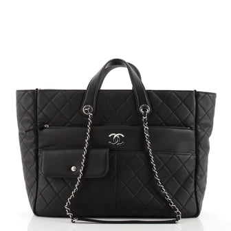 Chanel Ultra Pocket Shopping Tote Quilted Calfskin Large