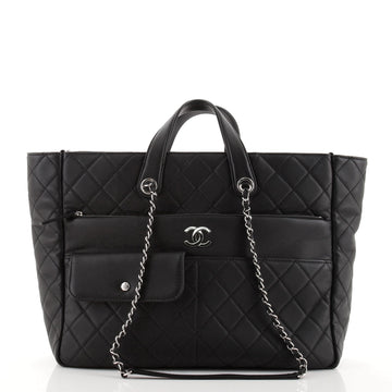 Chanel Ultra Pocket Shopping Tote Quilted Calfskin Large