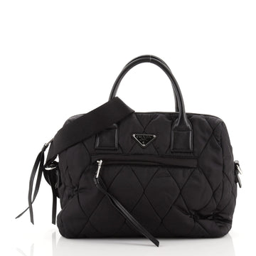 Prada Bomber Convertible Tote Quilted Tessuto Small