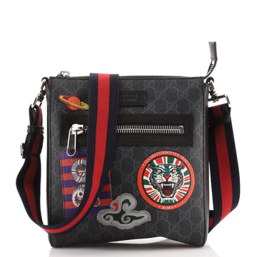 Gucci Night Courrier Zip Messenger GG Coated Canvas with Applique Small