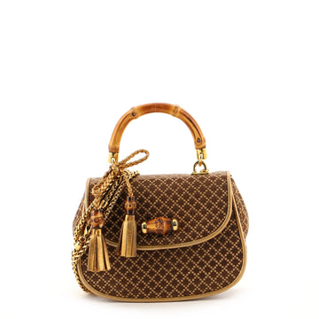 Gucci Bamboo Night Handbag Metallic Diamante Fabric Mini
