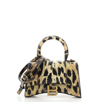 Balenciaga Hourglass Top Handle Bag Printed Leather XS