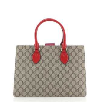 Gucci Convertible Gusset Tote Arabesque GG Coated Canvas Medium