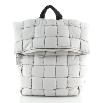 Bottega Veneta Fold-top Padded Backpack Intrecciato Nylon