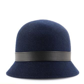 Hermes Fedora Hat Wool with Leather