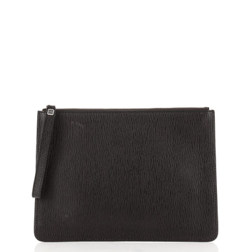 Salvatore Ferragamo Zip Pouch Striped Leather Medium