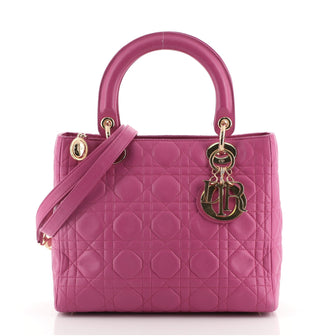 Christian Dior Vintage Lady Dior Bag Cannage Quilt Lambskin Medium