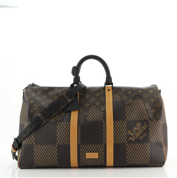 Louis Vuitton Nigo Keepall Bandouliere Bag Limited Edition Giant Damier and Monogram Canvas 50