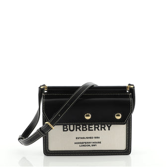 Burberry Horseferry Title Bag Canvas and Leather Mini