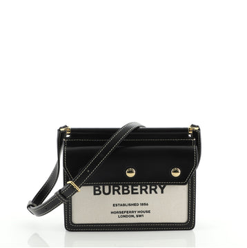 Burberry Horseferry Title Bag Canvas and Leather Mini
