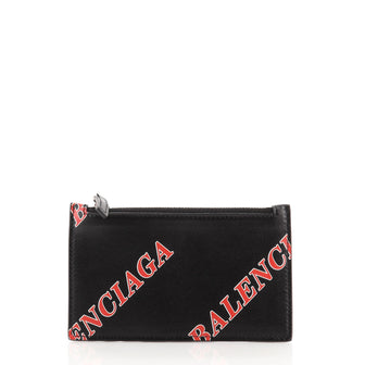 Balenciaga Logo Cash and Coin  Holder Leather Long