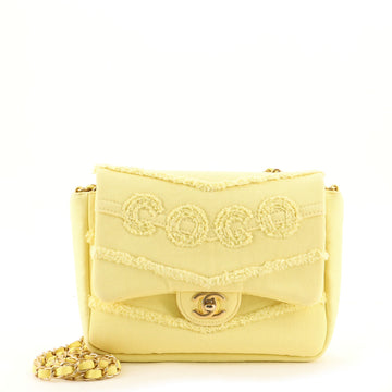 Chanel Coco Flap Bag Fringe Chevron Denim Small