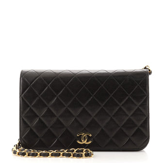 Chanel Vintage Full Flap Bag Quilted Lambskin Medium