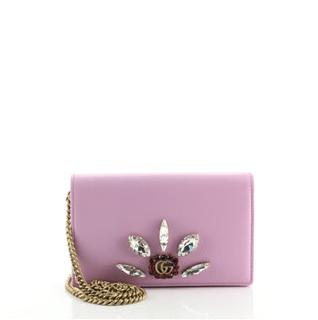 Gucci GG Marmont Chain Wallet Embellished Leather Mini