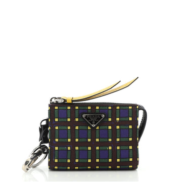 Prada Zip Key Pouch Printed Tessuto Mini