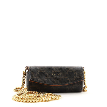 Celine Lipstick Case Triomphe Coated Canvas