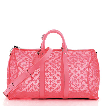 Louis Vuitton Keepall Bandouliere Bag Monogram See Through Mesh 50