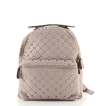 Valentino Rockstud Spike Backpack Quilted Nylon Small