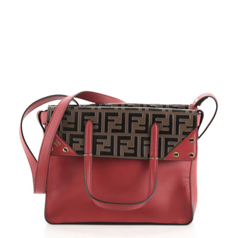 Fendi Flip Tote Leather with Zucca Embossed Detail Regular