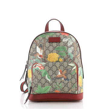 Gucci Zip Pocket Backpack Tian Print GG Coated Canvas Small