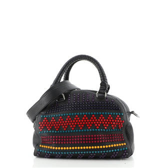 Christian Louboutin Panettone Convertible Satchel Spiked Leather Small