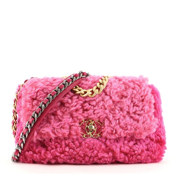 fuzzy pink chanel bag