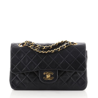 Chanel Vintage Classic Double Flap Bag Quilted Lambskin Small