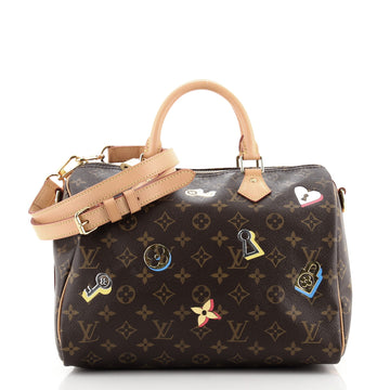 Louis Vuitton Speedy Bandouliere Bag Limited Edition Love Lock Monogram Canvas 30