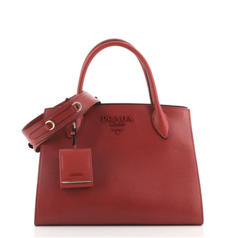 Prada Monochrome Tote Saffiano with City Calf Medium
