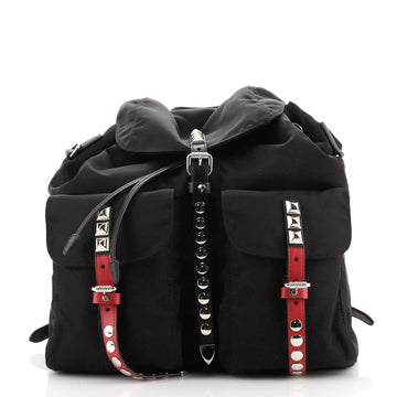 Prada New Vela Backpack Tessuto with Studded Leather