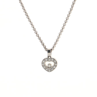 Chopard Happy Diamonds Heart Pendant Necklace 18K White Gold and Diamond