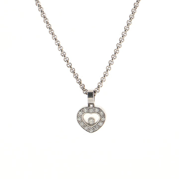 Chopard Happy Diamonds Heart Pendant Necklace 18K White Gold and Diamond