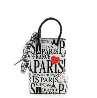 Balenciaga Shopping Phone Holder Printed Leather
