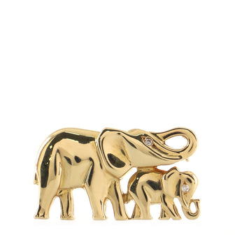 Cartier Elephant Brooch 18K Yellow Gold with Diamonds