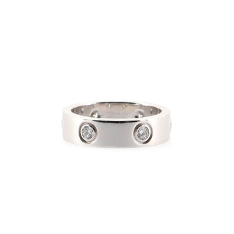 Cartier Love Band 6 Diamonds Ring 18K White Gold with Diamonds