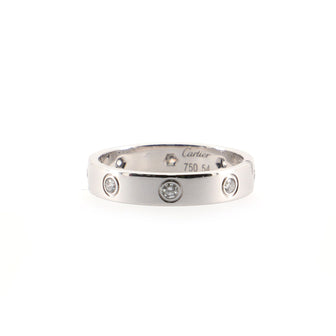Cartier Love Band 8 Diamonds Ring 18K White Gold and Diamonds