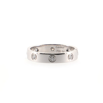 Cartier Love Band 8 Diamonds Ring 18K White Gold and Diamonds