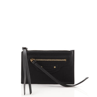 Balenciaga Classic Studs Zip Card Holder Leather