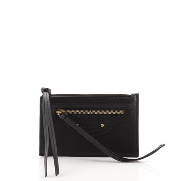 Balenciaga Classic Studs Zip Card Holder Leather