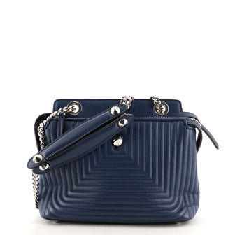 Fendi DotCom Click Shoulder Bag Quilted Leather Small