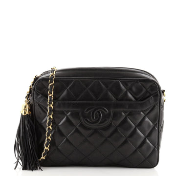 Chanel Vintage Camera Tassel Bag Quilted Leather Medium