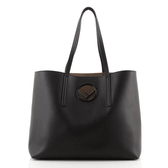 Fendi Logo Shopper Tote Leather